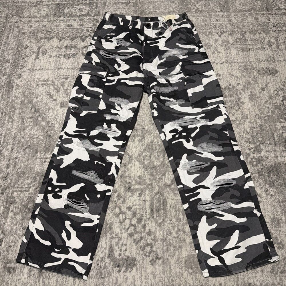 Mnml Cargo Camo Pants Black / White / Grey 31